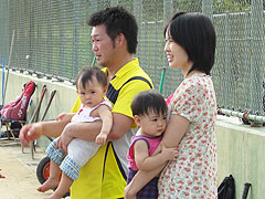 双子を連れて参加